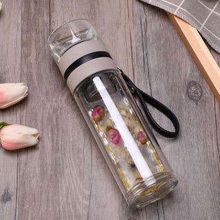 Bình Thủy Tinh 2 Lớp Có Lọc Trà 450ML