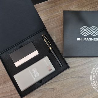Bộ Quà Tặng Pin Sạc Xiaomxi Bình Giữ Nhiệt+USB+Bút+Hộp đựng in logo Thaian Safety