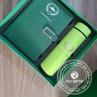 Bộ Quà Tặng Pin Sạc Xiaomxi Bình Giữ Nhiệt+USB+Bút+Hộp đựng in logo Thaian Safety