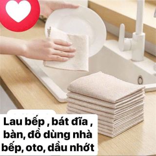 Khăn Sơ Mướp 2 Mặt Thấm Hút Dầu Tốt Dày Dặn, Khăn Lau Đa Năng An Toàn
 1 tệp (10 c )
