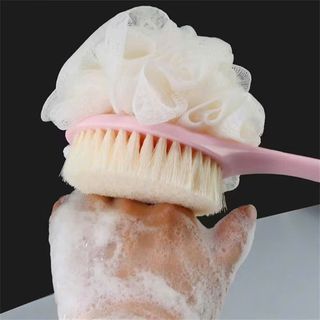 Bàn chải chà lưng kèm bông tắm