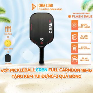 [TẶNG CUỐN CÁN] Vợt Pickleball CRBN 3X 16mm Full Carbon Bền Bỉ, Mạnh Mẽ Cho Chuyên Nghiệp, Luyện Tập, Mới Chơi