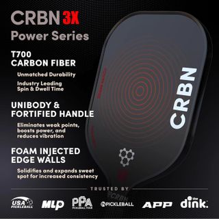 [TẶNG CUỐN CÁN] Vợt Pickleball CRBN 3X 16mm Full Carbon Bền Bỉ, Mạnh Mẽ Cho Chuyên Nghiệp, Luyện Tập, Mới Chơi