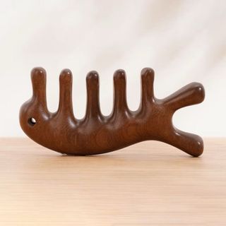 Lược Massage kinh tuyến cơ thể BACKOF, Lược Massage đầu treo đa chức năng, Răng rộng chống tĩnh điện giúp lưu thông máu Lược Massage trị liệu bằng gỗ Massage toàn thân