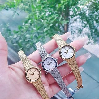 ĐỒNG HỒ NỮ CHÍNH HÃNG VINTAGE FUNMEI F2148 MẶT TRÒN MINI DÂY LƯỚI THÉP FULLBOX TEM HÃNG
