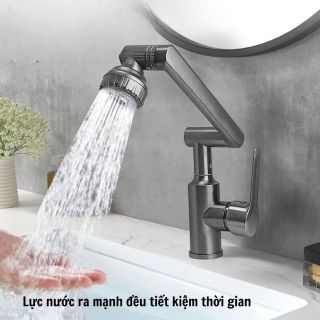 Bộ Vòi Rửa Lavabo, Vòi Nước Bồn Rửa Chén, Vòi Nước Chậu Rửa Mặt Đầu Xoay 720 Độ Vòi Nước Nóng Lạnh 2 Chế Độ Xả