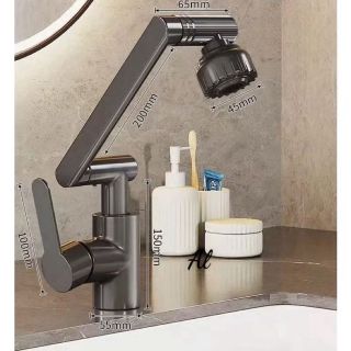 Bộ Vòi Rửa Lavabo, Vòi Nước Bồn Rửa Chén, Vòi Nước Chậu Rửa Mặt Đầu Xoay 720 Độ Vòi Nước Nóng Lạnh 2 Chế Độ Xả