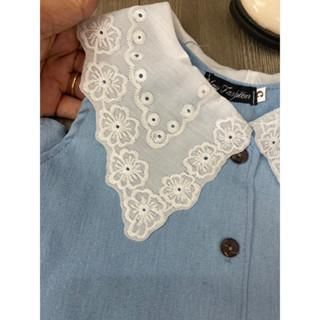 [Xả hàng] Bộ đồ mẹ bé - set bộ đồ đôi mẹ bé áo cổ ren kèm quần short đùi có túi