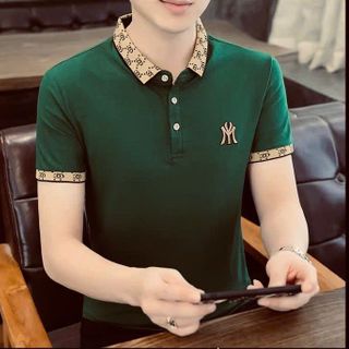 ÁO POLO MÀU VÈ CHAI THÊU LOGO CỔ BO DỆT CAO CẤP