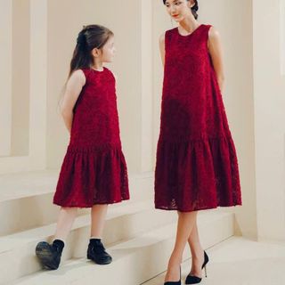[Hàng thiết kế] Set váy mẹ bé - đầm mẹ và bé thiết kế dáng suông che bụng che dáng tốt