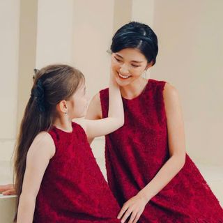 [Hàng thiết kế] Set váy mẹ bé - đầm mẹ và bé thiết kế dáng suông che bụng che dáng tốt