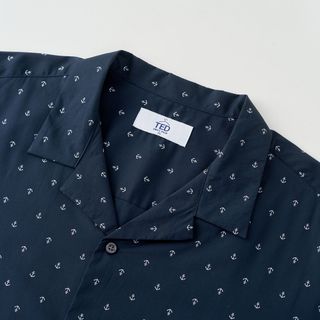 Áo Sơ Mi Nam Cộc Tay Cotton - Đen mỏ neo - Thoáng Mát, Lịch Lãm Mọi Hoàn Cảnh 👕✨