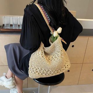 Túi Cói Quai Dệt Hoạ Tiết Thổ Cẩm - Túi Tote Cói Cho Mùa Hè