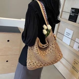 Túi Cói Quai Dệt Hoạ Tiết Thổ Cẩm - Túi Tote Cói Cho Mùa Hè