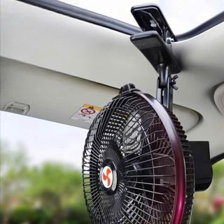 Quạt Kẹp Ô Tô 12V - 24V Quạt Xe Tải Lồng Sắt Cao Cấp Quạt Kẹp Bình Ắc Quy