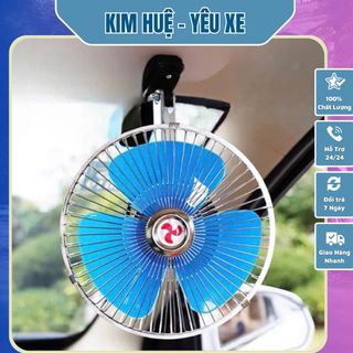 Quạt Kẹp Ô Tô 12V - 24V Quạt Xe Tải Lồng Sắt Cao Cấp Quạt Kẹp Bình Ắc Quy giá sỉ
