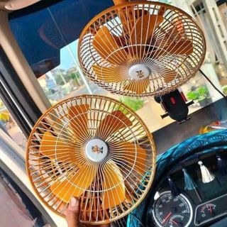 Quạt Kẹp Ô Tô 12V - 24V Quạt Xe Tải Lồng Sắt Cao Cấp Quạt Kẹp Bình Ắc Quy