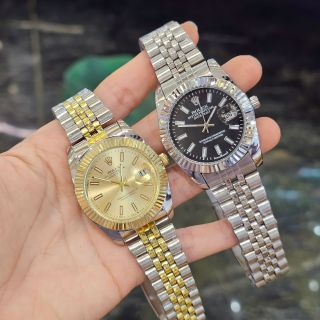 Đồng hồ Ro lex băm pin dây thép mặt 37mm