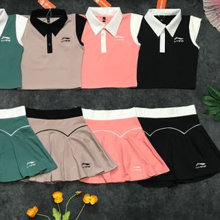 Set váy croptop sát nách tennis/ cầu lông/golf/ pickleball Chất liệu: thun 2 da loại xịn Size: MLXLXXL Ri: 2221 Tách nửa ri được