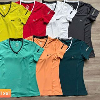 Áo thun cổ tim Nik thun poly , thoáng mát, trơn láng, co giãn thoải mái - Size : M L Xl XXL Ri 2222 Tách nửa ri được - 7 màu