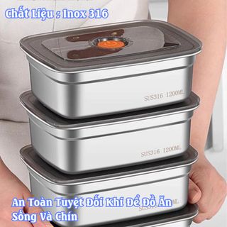 HỘP ĐỰNG THỰC PHẨM INOX 304 1500ML