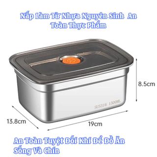 HỘP ĐỰNG THỰC PHẨM INOX 304 1500ML