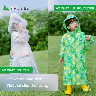 ÁO MƯA TRẺ EM DÁNG DÀI TRONG SUỐT CÓ NGĂN BALO