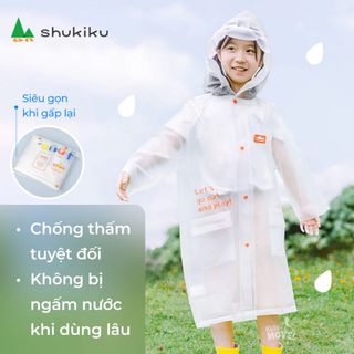 ÁO MƯA TRẺ EM DÁNG DÀI TRONG SUỐT CÓ NGĂN BALO