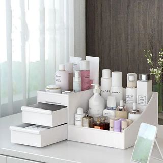 KỆ ĐỰNG MỸ PHẨM NHỰA 2 NGĂN KÉO