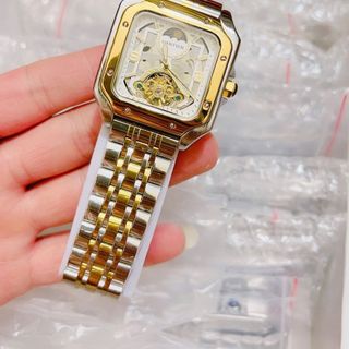 Đồng hồ nam chạy cợ vuông mới