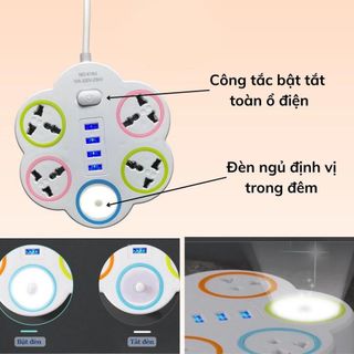 Ổ CẮM ĐIỆN HÌNH HOA 4 CỔNG USB THÁI LAN