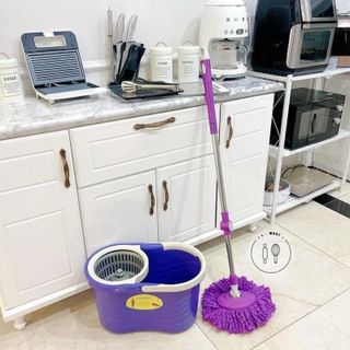 BỘ CÂY LAU NHÀ XOAY 360 ĐỘ MÂM INOX