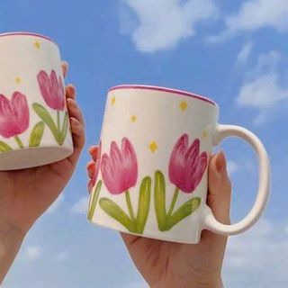Cốc Sứ Hoa TULIP Cao Cấp, Dễ Thương ( THÙNG 80C )