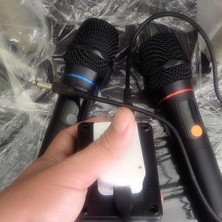 Micro không dây loa kéo UHF dùng Pin XÁM KIỂU MỚI 2 Micro chống hú K8S cho amly