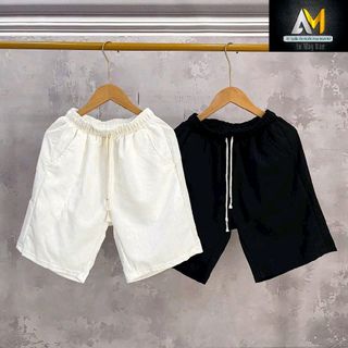 Quần Short Unisex vải đũi xước