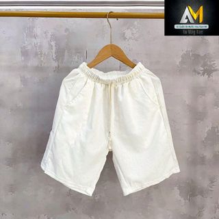 Quần Short Unisex vải đũi xước