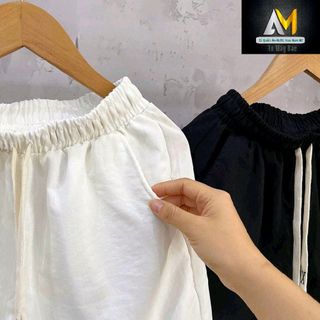 Quần Short Unisex vải đũi xước