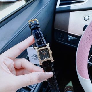 ĐỒNG HỒ NỮ CAO CẤP HERMEC DÂY DA MẶT TIA NIỀNG ĐÁ VÀNG