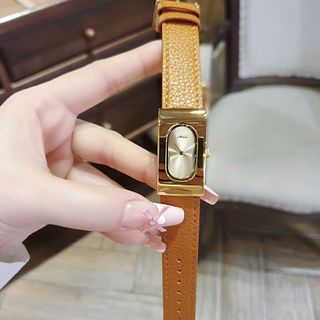 ĐỒNG HỒ NỮ CHÍNH HÃNG MISHALI DÂY DA MẶT CHỮ NHẬT FROM DÀI ÔM