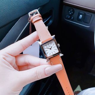 ĐỒNG HỒ NỮ CAO CẤP HERMEC DÂY DA MẶT TIA NIỀNG TRƠN BẠC