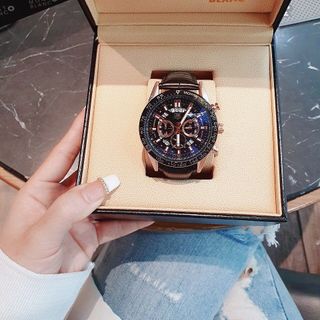 ĐỒNG HỒ NAM TRUNG CẤP TAGHEU DÂY DA CHẠY FULL KIM