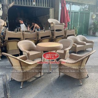 Ghế cafe nhựa giả Mây cao cấp dành cho Resort nhà hàng giá rẻ