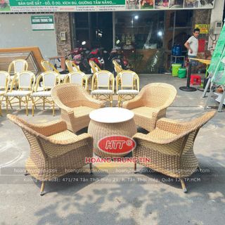 Ghế thúng bành nhựa giả Mây cao cấp ngoài trời dành cho Resort nhà hàng