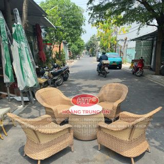 Ghế thúng bành nhựa giả Mây cao cấp ngoài trời dành cho Resort nhà hàng