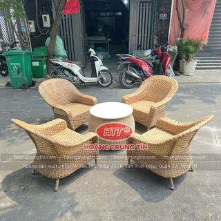 Ghế thúng bành nhựa giả Mây cao cấp ngoài trời dành cho Resort nhà hàng