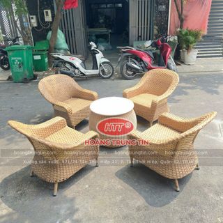 Ghế thúng bành nhựa giả Mây cao cấp ngoài trời dành cho Resort nhà hàng