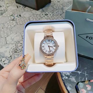 SALE ĐỒNG HỒ NỮ CAO CẤP FOSIL VIRGINIA MẶT TRÒN MINI VIỀN HỘT