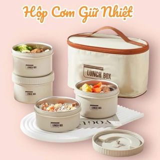 HỘP CƠM GIỮ NHIỆT INOX 4 TẦNG KÈM TÚI