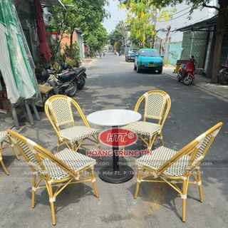 Ghế cafe đan nhựa giả Mây cao cấp ngoài trời giá rẻ tại xưởng