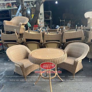 Ghế mây nhựa cafe cao cấp ngoài trời